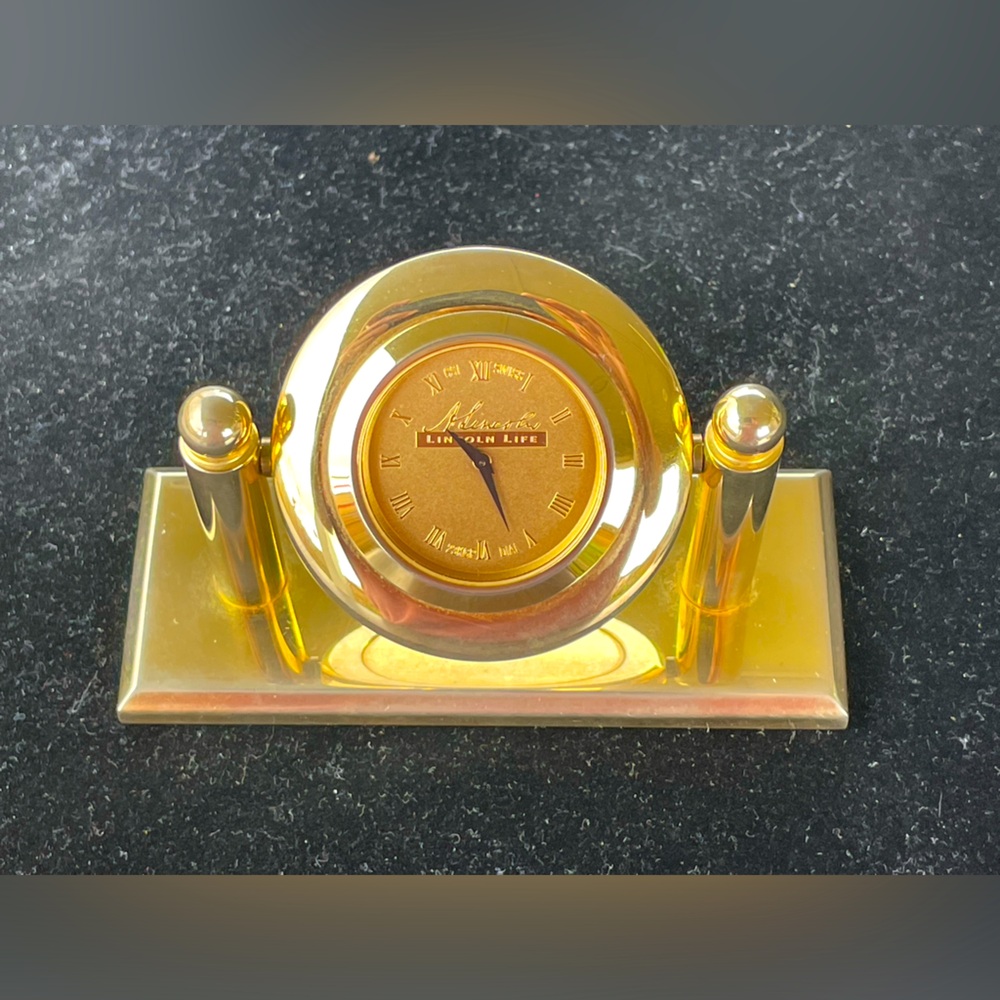CSI Swiss made desk clock 23KGP dial beautiful condition